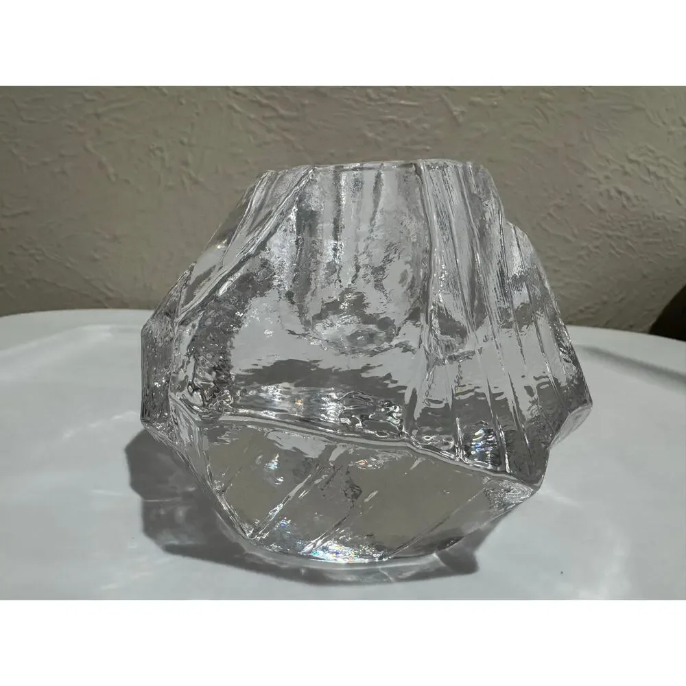 Kosta Boda Scandi Glass Rock Candle Votive Holder Vintage - Picture 8 of 9